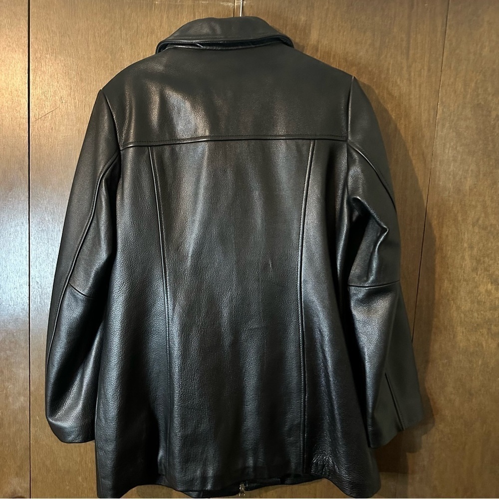 Danier Women’s Black Leather Zip-up Jacket Liner Hip Chic Motocore Size M - Picture 7 of 12